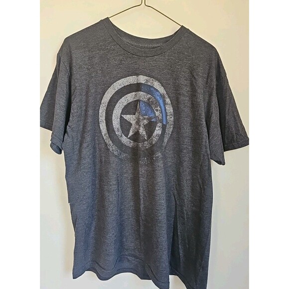 Captain America Shield Logo Marvel Comics Mens Large T-Shirt - Picture 1 of 3